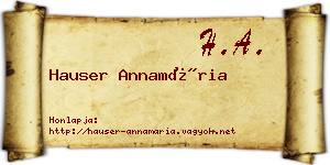Hauser Annamária névjegykártya